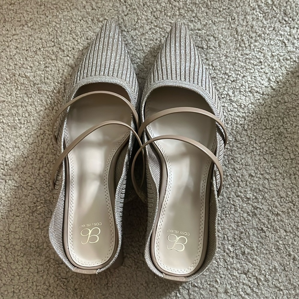 Women's Beige Block heel Mules
